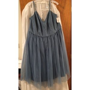 Chantilly Lace and Tulle Short Bridesmaid Dress